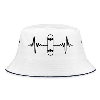 Skateboard Pulse Rate - Bucket Hat - white/navy - Front