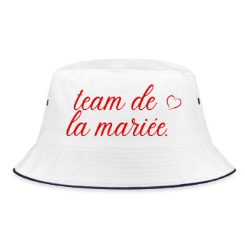 Red Heart Brautteam - Bucket Hat - Weiß/Navy - Vorne
