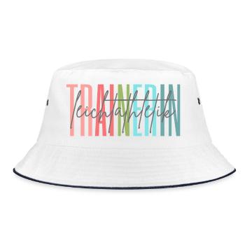 Trainerin Leichtathletik Leichtathletiktrainerin - Bucket Hat - Weiß/Navy - Vorne