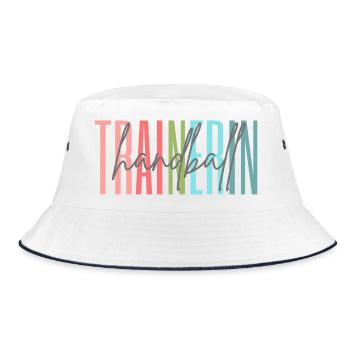 Trainerin Handball Handballtrainerin Geschenk - Bucket Hat - Weiß/Navy - Vorne