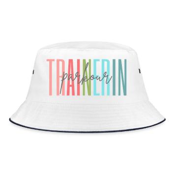 Trainerin Parkour Parkourtrainerin Geschenk - Bucket Hat - Weiß/Navy - Vorne