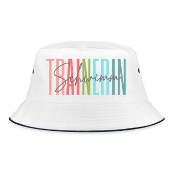 Trainerin Schwimmen Schwimmtrainerin Geschenk - Bucket Hat - Weiß/Navy - Vorne