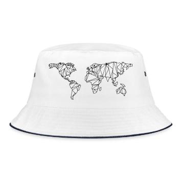 World map - Bucket Hat - white/navy - Front