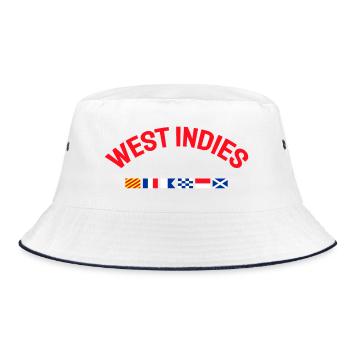 West Indies Flags - Karibik - Caribbean - Flaggen - Bucket Hat - Weiß/Navy - Vorne