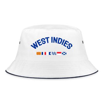 West Indies Flags - Karibik - Caribbean - Flaggen - Bucket Hat - Weiß/Navy - Vorne
