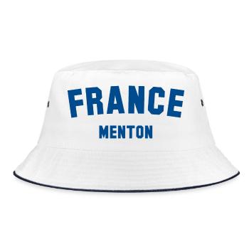 MENTON France Frankreich - Bucket Hat - white/navy - Front