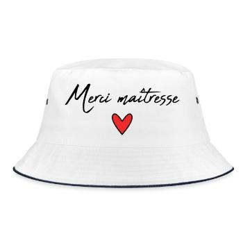 GELIEBTE. VIELEN DANK. DANKE HERRIN - Bucket Hat - Weiß/Navy - Vorne