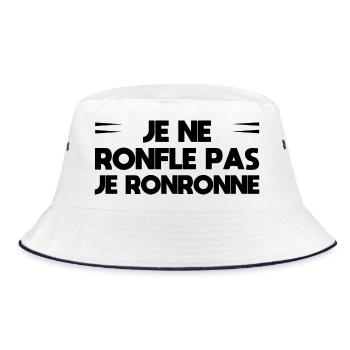 I don't snore. I purr - Bucket Hat - white/navy - Front