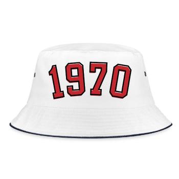 Sport year of birth 1970 - Bucket Hat - white/navy - Front