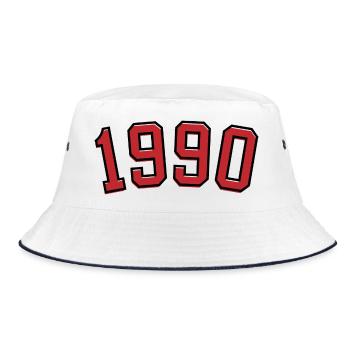 Year of birth sport 1990 - Bucket Hat - white/navy - Front