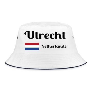 Utrecht, Netherlands- Stylish prints - Bucket Hat - white/navy - Front