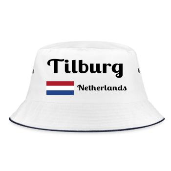 Tilburg, Netherlands- Stylish prints - Bucket Hat - white/navy - Front