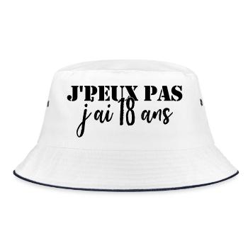 I Can't I'm 18 - Birthday Gift - Bucket Hat - white/navy - Front