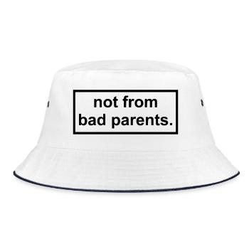 not from bad parents - Nicht von schlechten Eltern - Bucket Hat - Weiß/Navy - Vorne