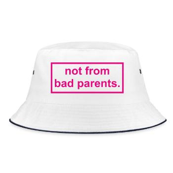 not from bad parents - Nicht von schlechten Eltern - Bucket Hat - Weiß/Navy - Vorne