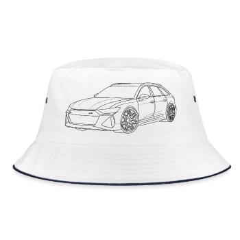 Auto Outline simple - Bucket Hat - white/navy - Front