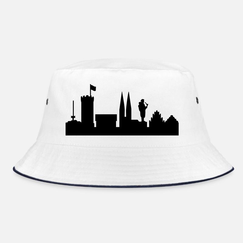 Bielefeld Skyline - Bucket Hat - Weiß/Navy