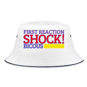 first reaction shock - Bucket Hat - white/navy - Front