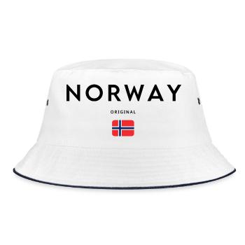 Norwegian pride, minimalist sleek design - Bucket Hat - white/navy - Front