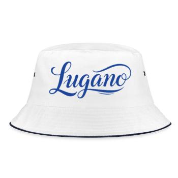Lugano Design Souvenir - Bucket Hat - Weiß/Navy - Vorne