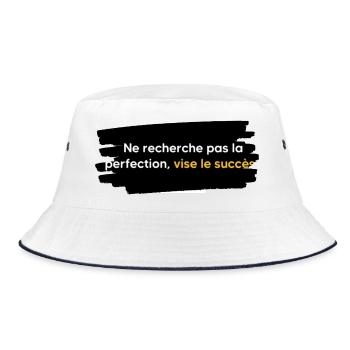 Don't strive for perfection, aim for success - Bucket Hat - white/navy - Front