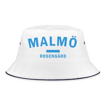 Graphic City Silhouette in Blue Shade - Bucket Hat - white/navy - Front