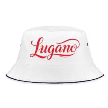 Tolles Lugano T-Shirt Souvenir - Bucket Hat - Weiß/Navy - Vorne