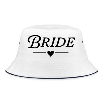 Bridal / Classic Design - Bucket Hat - white/navy - Front