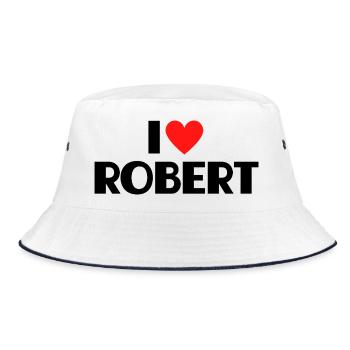 J’aime Robert Red Heart Love Fan Gift - Bob - blanc/marine - Devant