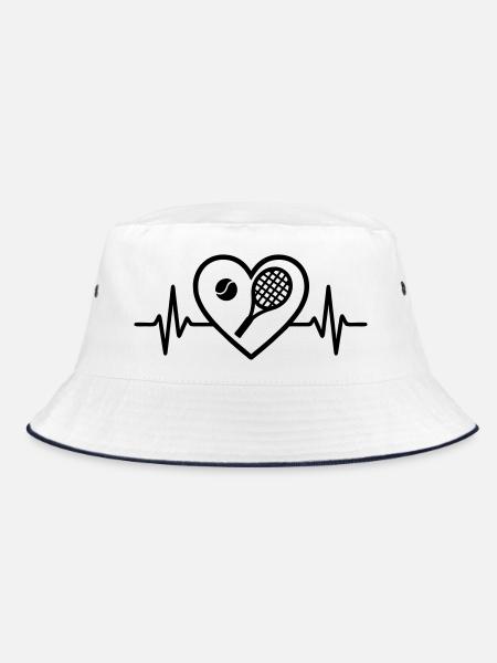 Tennis Heart - Bucket Hat - white/navy - Front