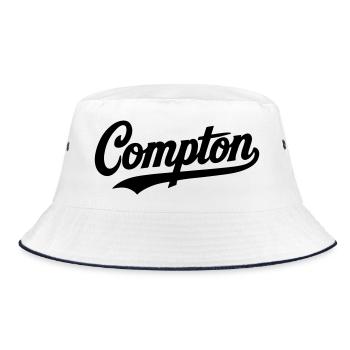 Compton Shirt Retro Vintage Old school Rap hip hop - Bucket Hat - white/navy - Front