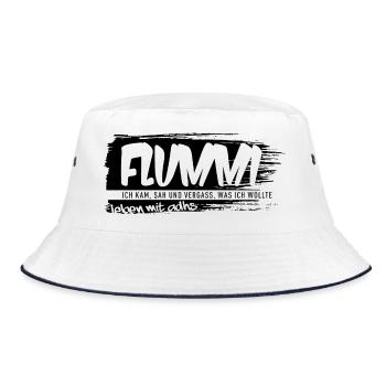 FLUMMI – Leben mit ADHS - Bucket Hat - Weiß/Navy - Vorne