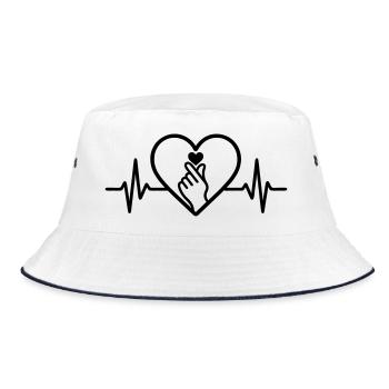 K-Pop Coeur Doigt Coeur Musique - Bob - blanc/marine - Devant