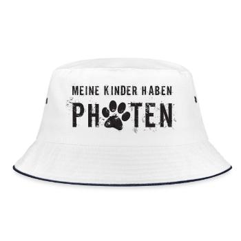 Mein Kind hat Pfoten - Bucket Hat - Weiß/Navy - Vorne