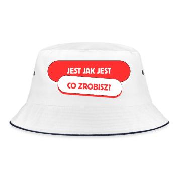 It is what it is - What will you do? - Bucket Hat - white/navy - Front