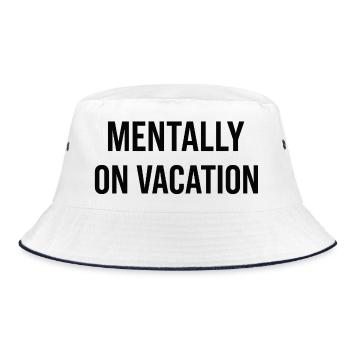 Mental am Strand - Bucket Hat - Weiß/Navy - Vorne
