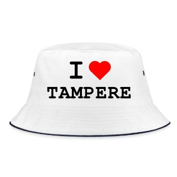 Ich liebe Tampere - I love Tampere - Bucket Hat - white/navy - Front
