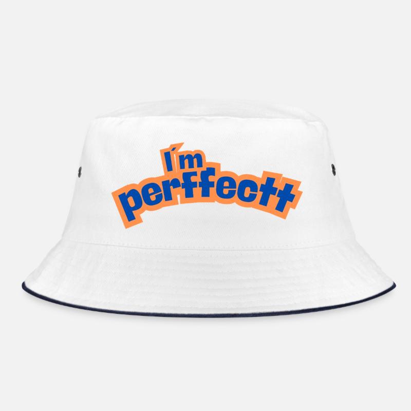 Perfektes Orange - Bucket Hat - Weiß/Navy