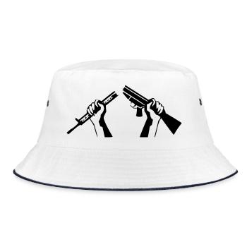 Broken Rifle - Symbol of Peace - Bucket Hat - white/navy - Front