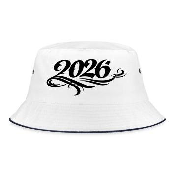 2026 year - Bucket Hat - white/navy - Front