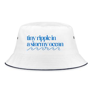 Tiny ripple in a stormy ocean with waves - Bucket Hat - white/navy - Front