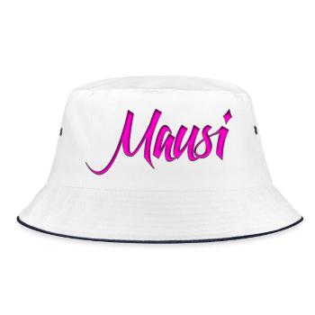 Mausi_Spruch - Bucket Hat - white/navy - Front