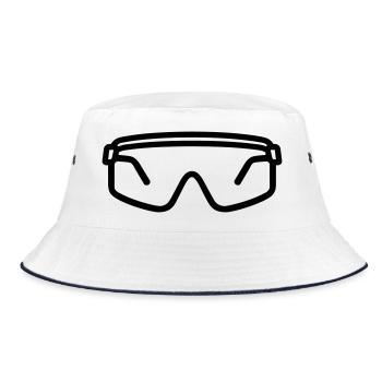 Schutzbrille - Bucket Hat - Weiß/Navy - Vorne