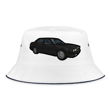 Black vintage Sedan - Bucket Hat - white/navy - Front