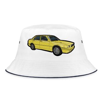 Yellow Classic Sedan - Bucket Hat - white/navy - Front