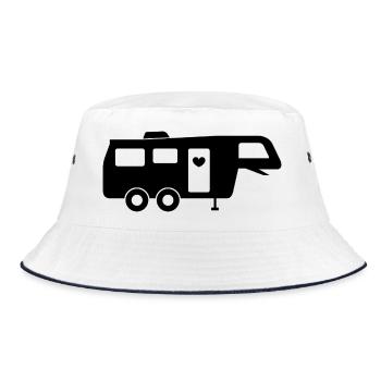 Fifth Wheel RV Camper - Bucket Hat - white/navy - Front
