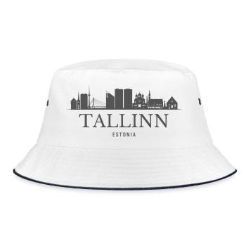 Tallinn Estonia, Tallinn skyline - Bucket Hat - white/navy - Front