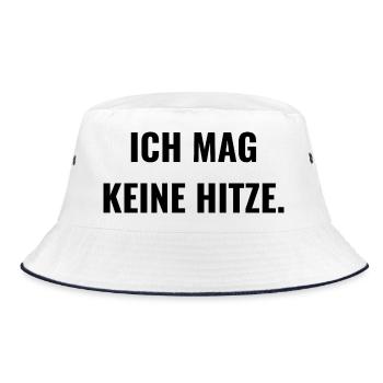 Ich mag keine Hitze. - Bucket Hat - Weiß/Navy - Vorne
