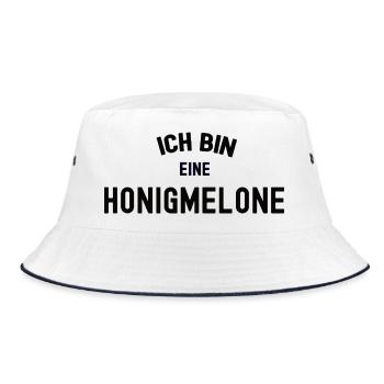 ICH BIN EINE HONIGMELONE Karneval Kostüm Melone - Bucket Hat - Weiß/Navy - Vorne