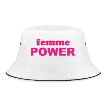 femme Power - Woman - Women - Women's Power - Women - Bucket Hat - white/navy - Front
